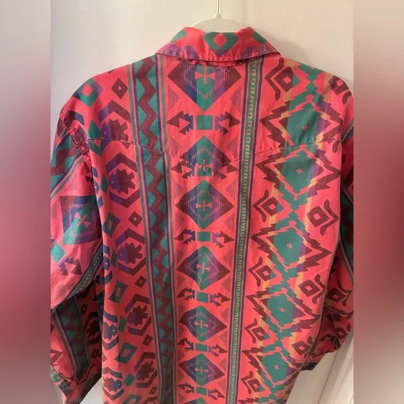 Wrangler men’s XL vintage Geometric Shirt - Picture 6 of 6